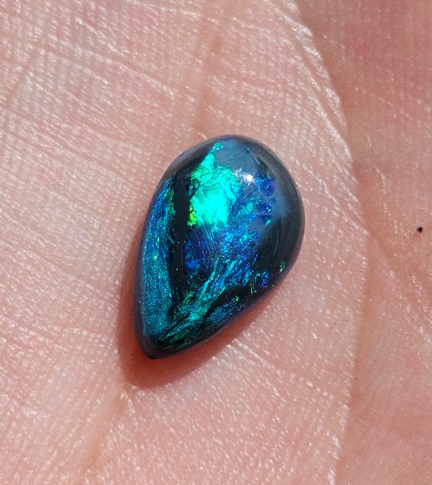 Unique Pattern Lightning Ridge Solid Black Opal! (LR18)