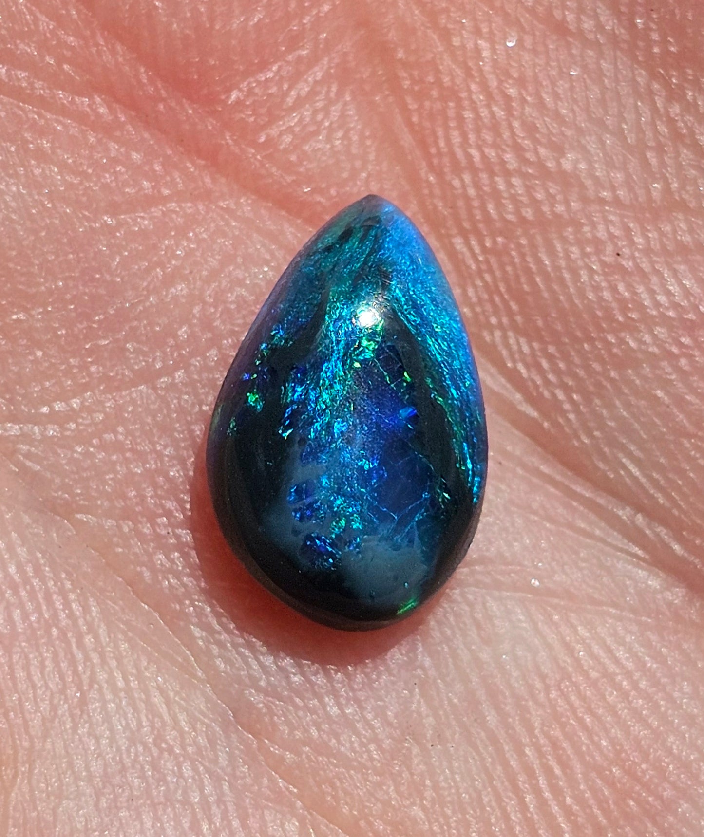 Unique Pattern Lightning Ridge Solid Black Opal! (LR18)