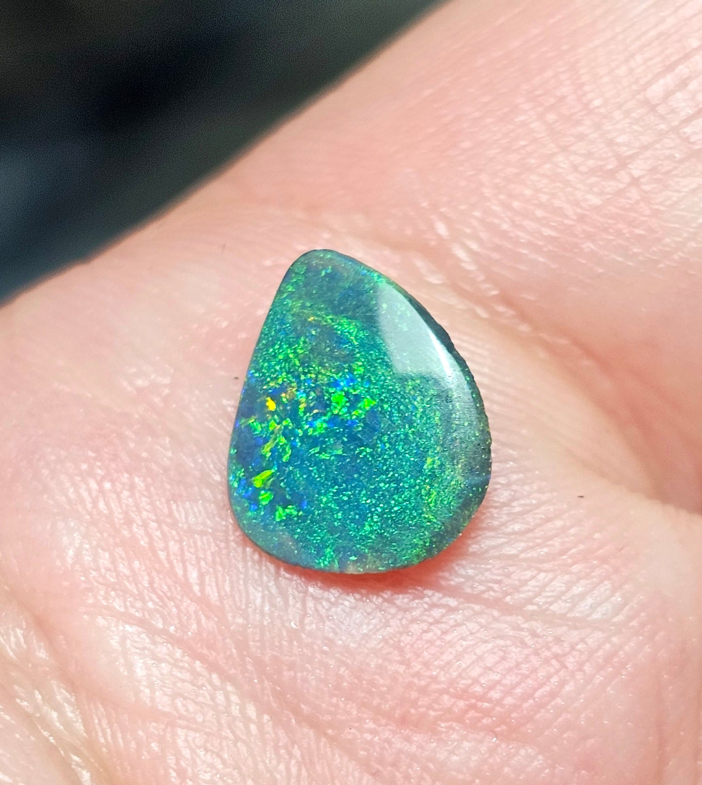 1ct Green Lightning Ridge Black Opal! (LRA13)