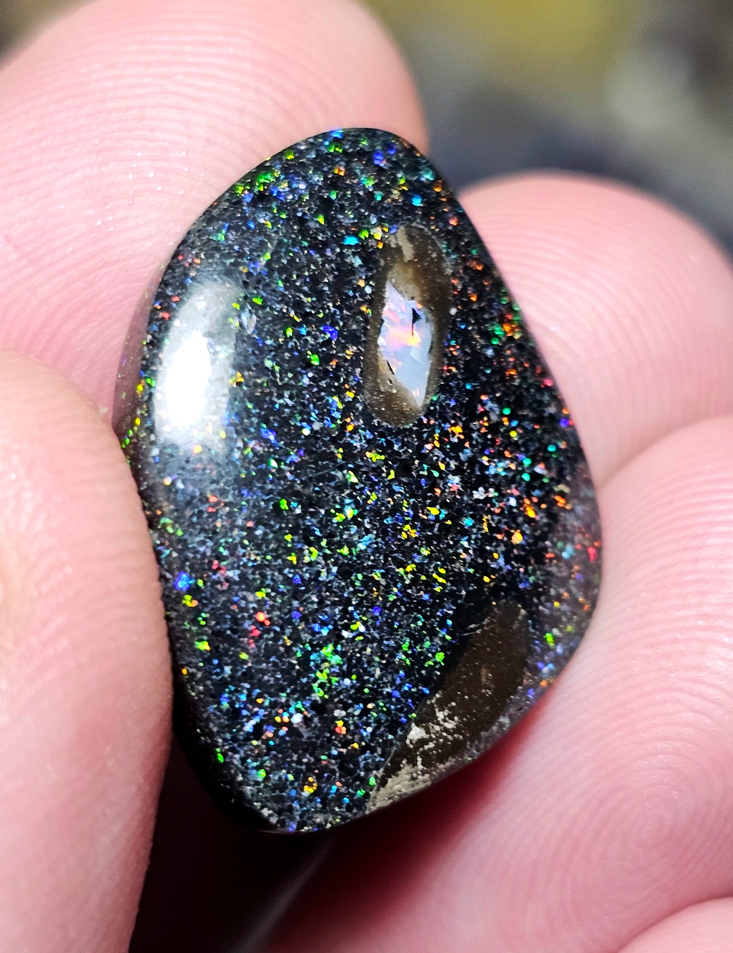 15cts Fairy Opal with an Inlay of an Opal chip - Opal Art (OA65)