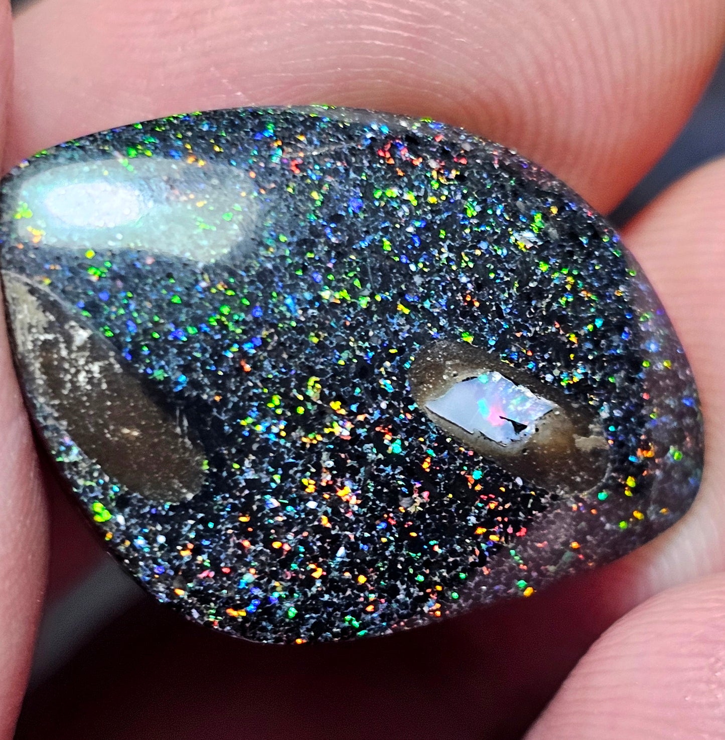 15cts Fairy Opal with an Inlay of an Opal chip - Opal Art (OA65)
