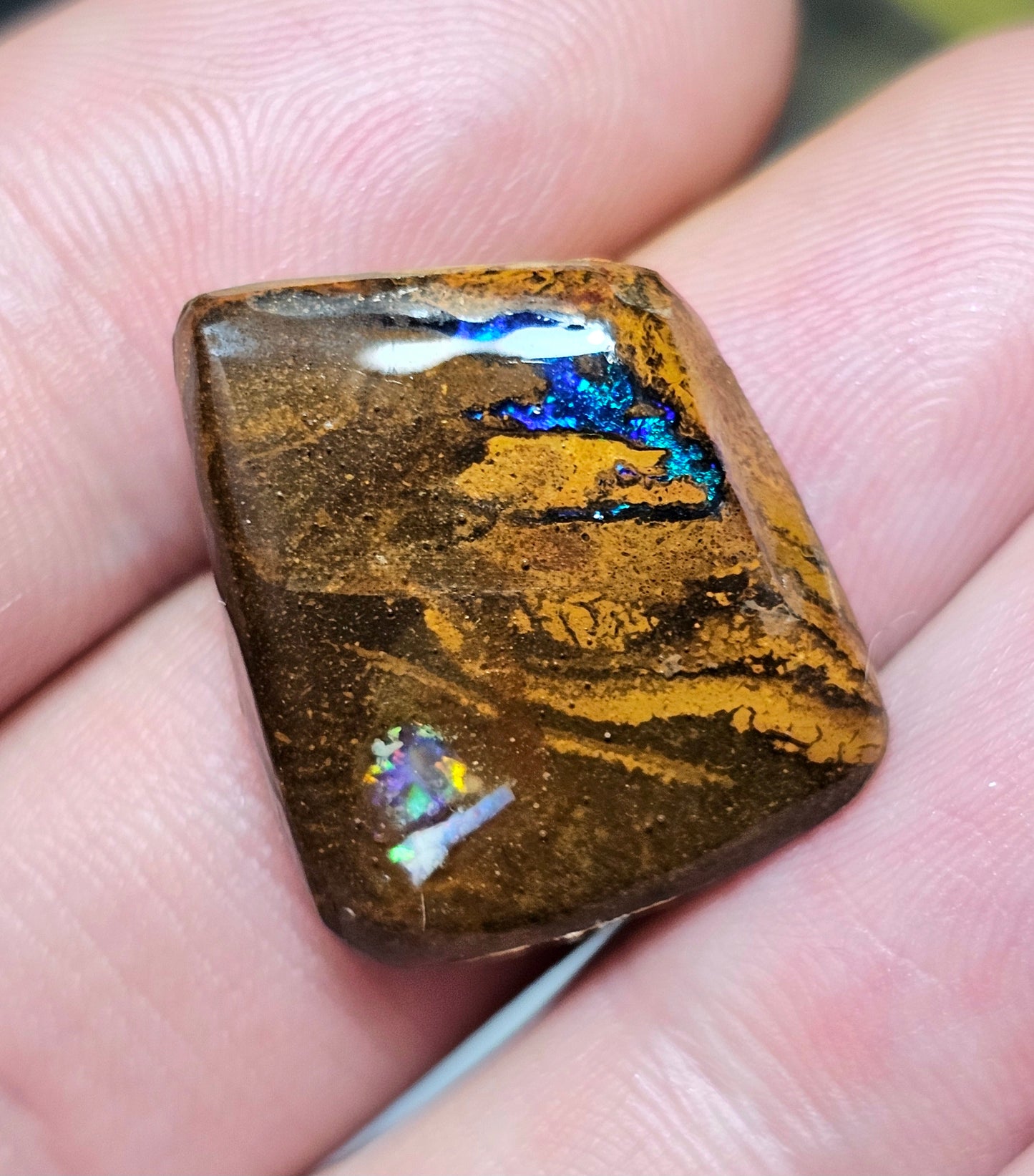 24cts Boulder Opal with an Inlay of an Opal chip - Opal Art (OA66)