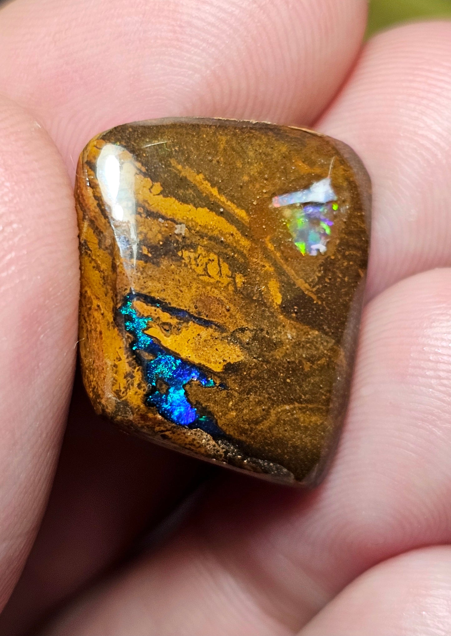 24cts Boulder Opal with an Inlay of an Opal chip - Opal Art (OA66)