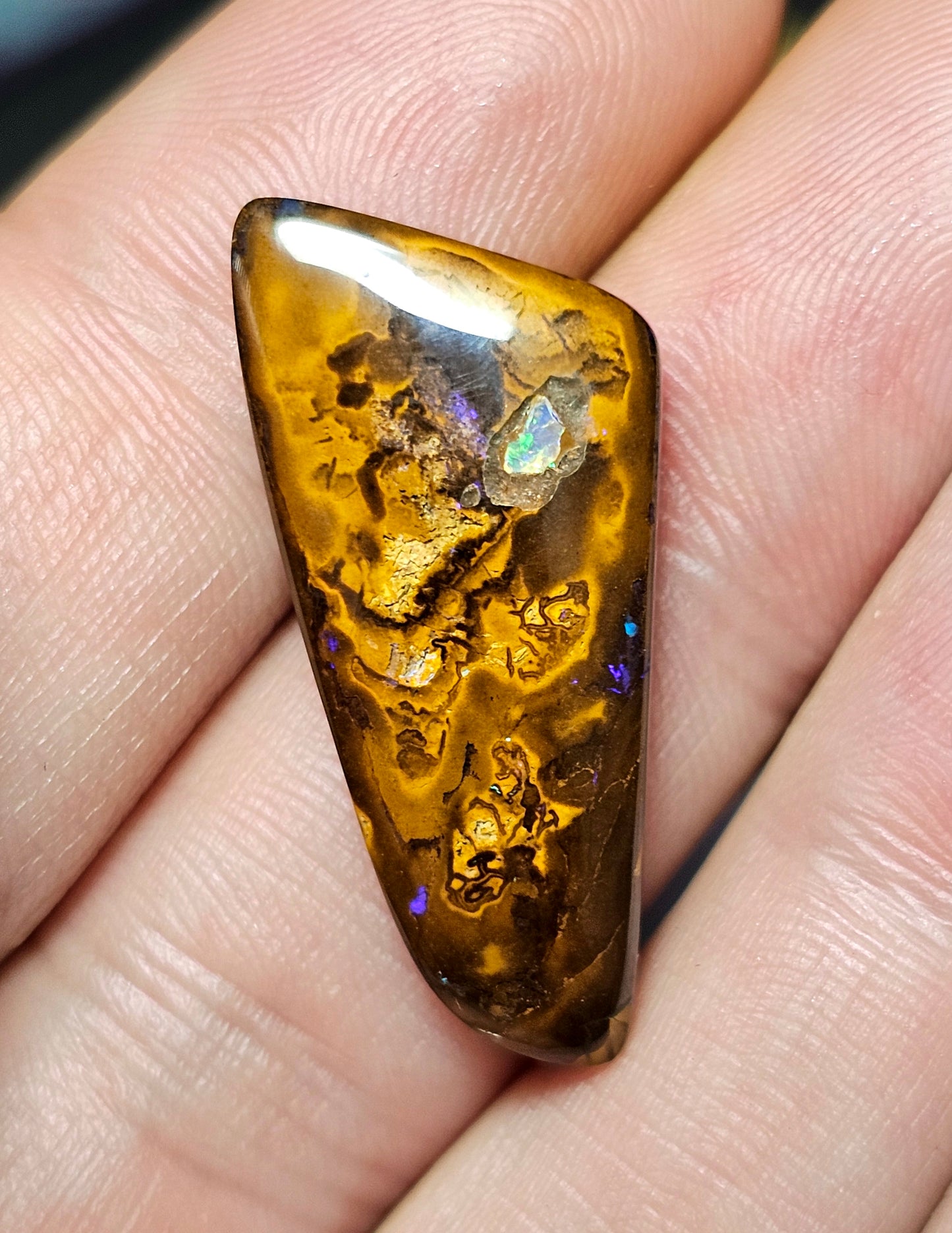 21cts Classy Boulder Opal with an Inlay of an Opal chip - Opal Art (OA64)