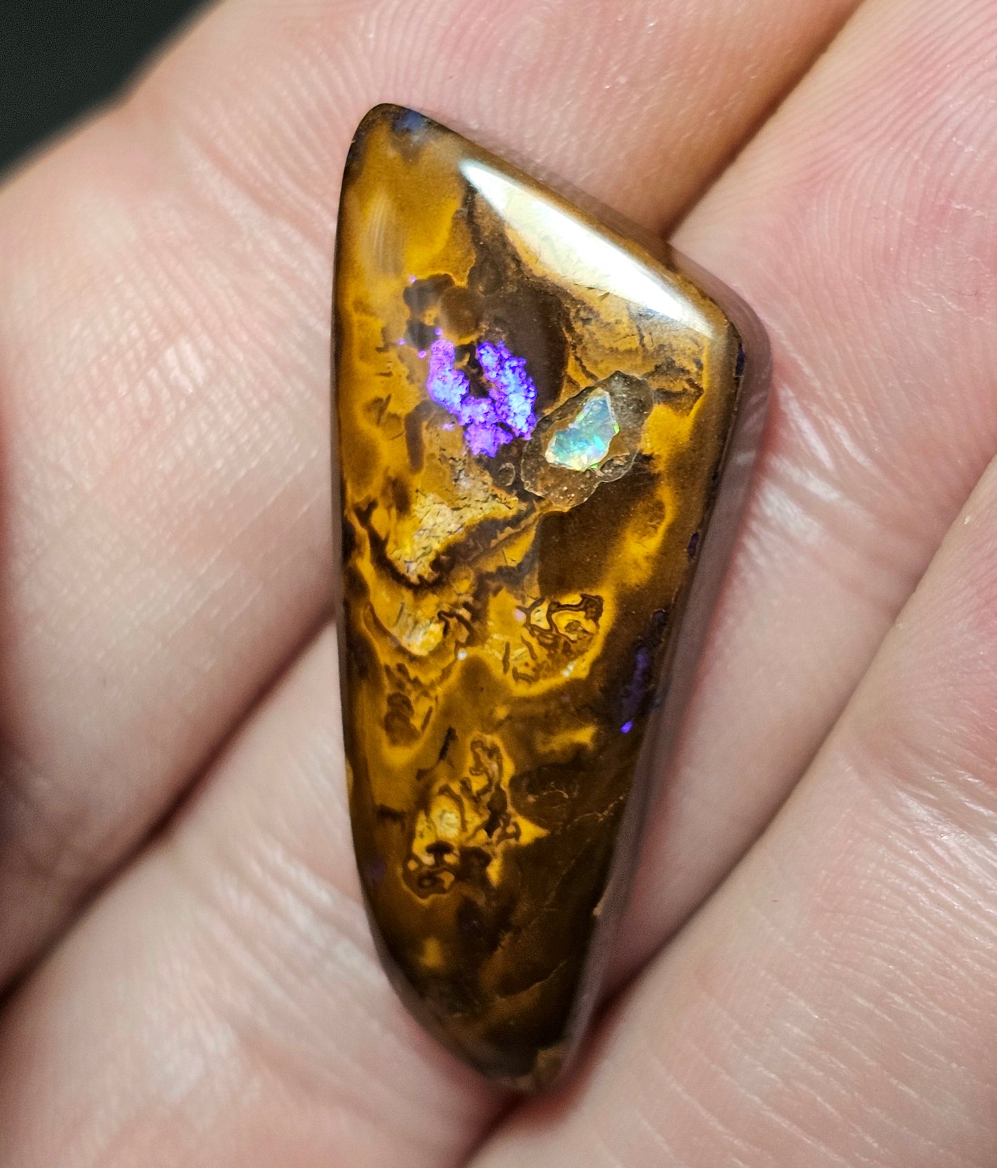 21cts Classy Boulder Opal with an Inlay of an Opal chip - Opal Art (OA64)