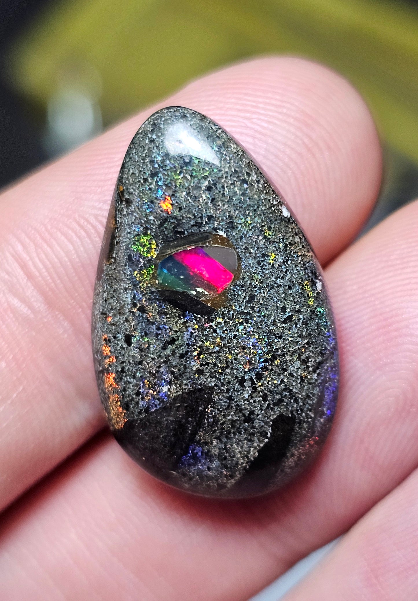 15cts Unique Fairy Opal with an Inlay of an Opal chip - Opal Art (OA63)