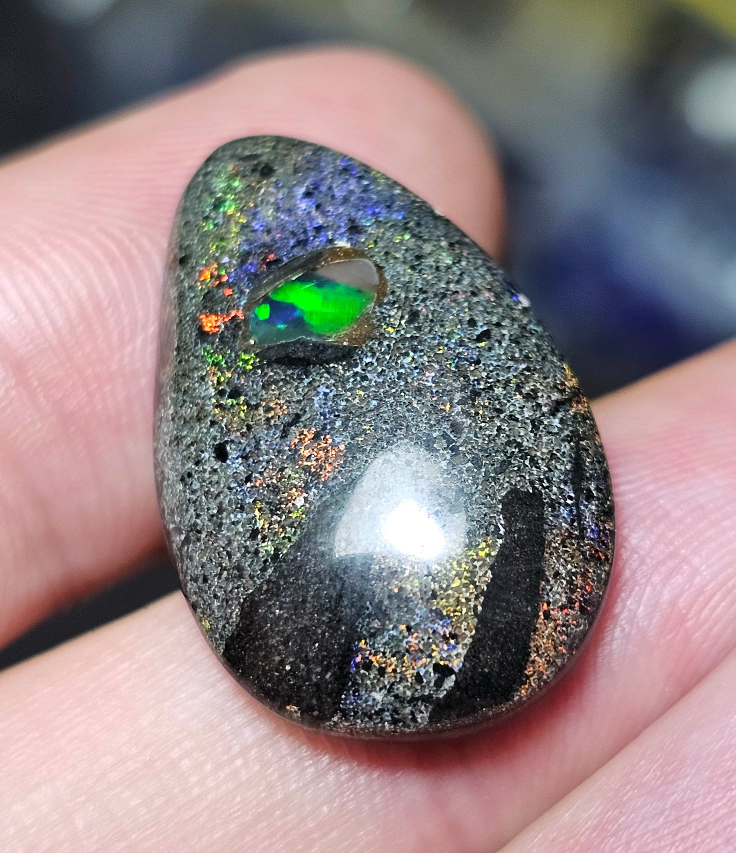 15cts Unique Fairy Opal with an Inlay of an Opal chip - Opal Art (OA63)