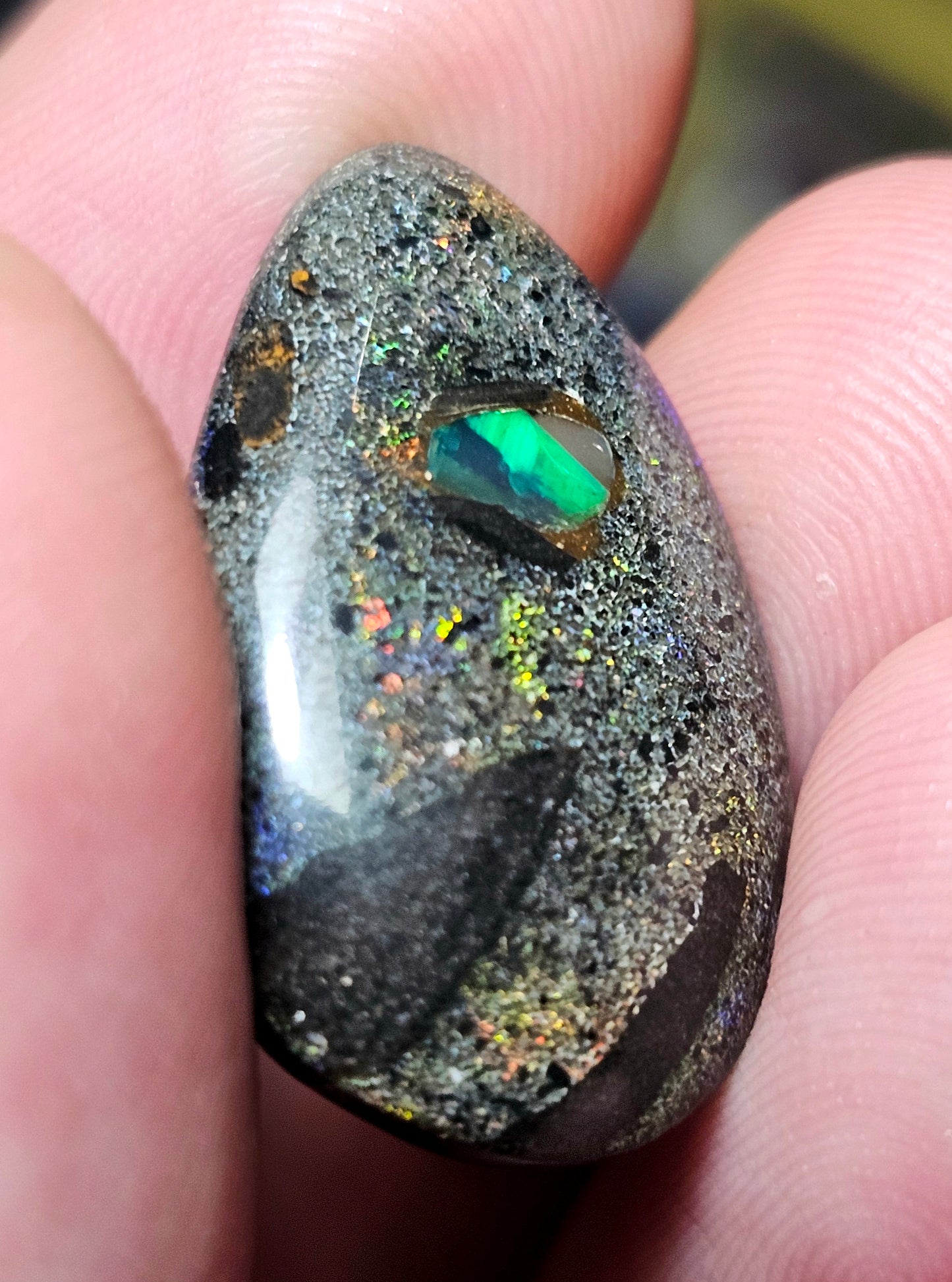 15cts Unique Fairy Opal with an Inlay of an Opal chip - Opal Art (OA63)