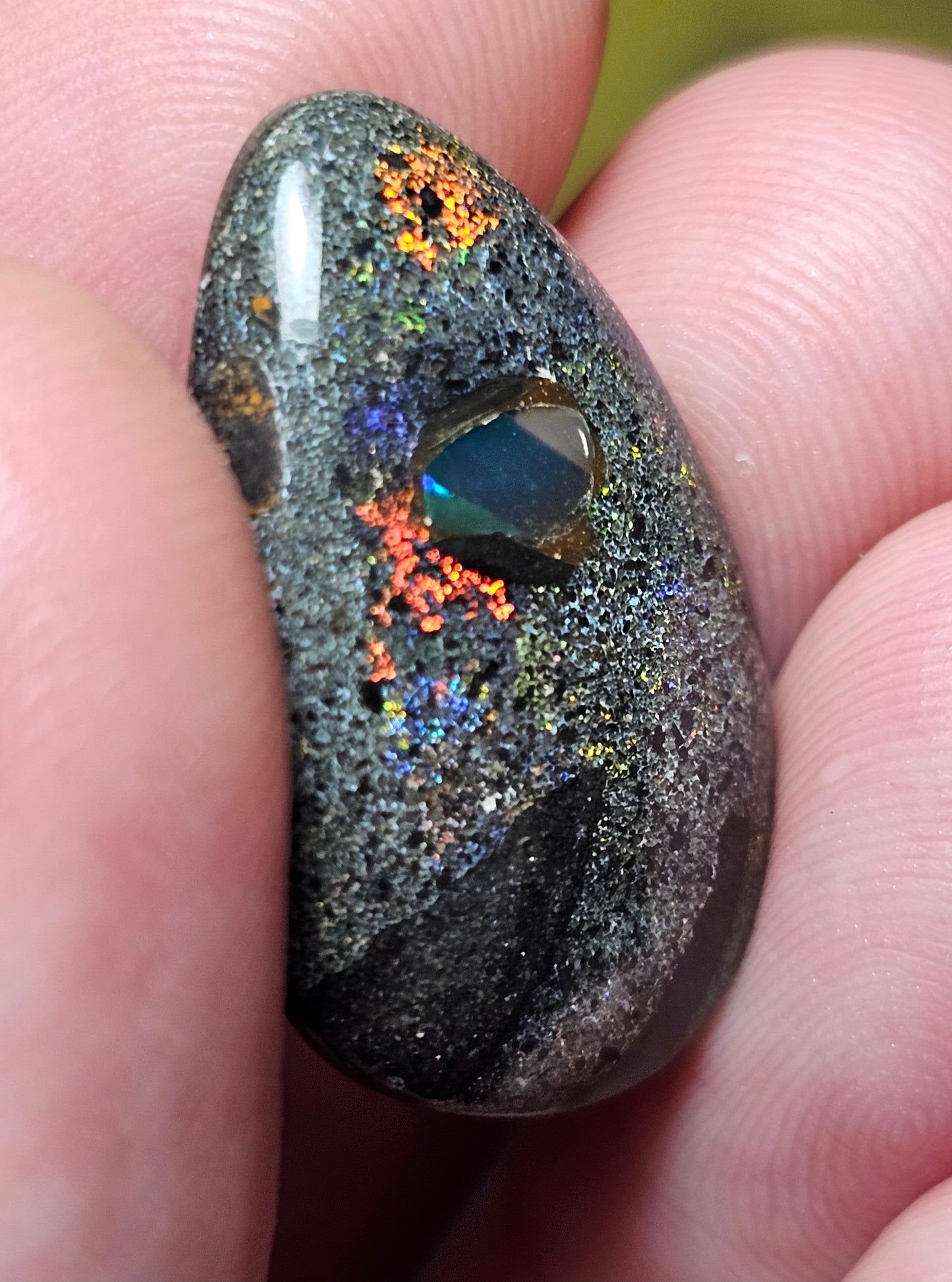 15cts Unique Fairy Opal with an Inlay of an Opal chip - Opal Art (OA63)