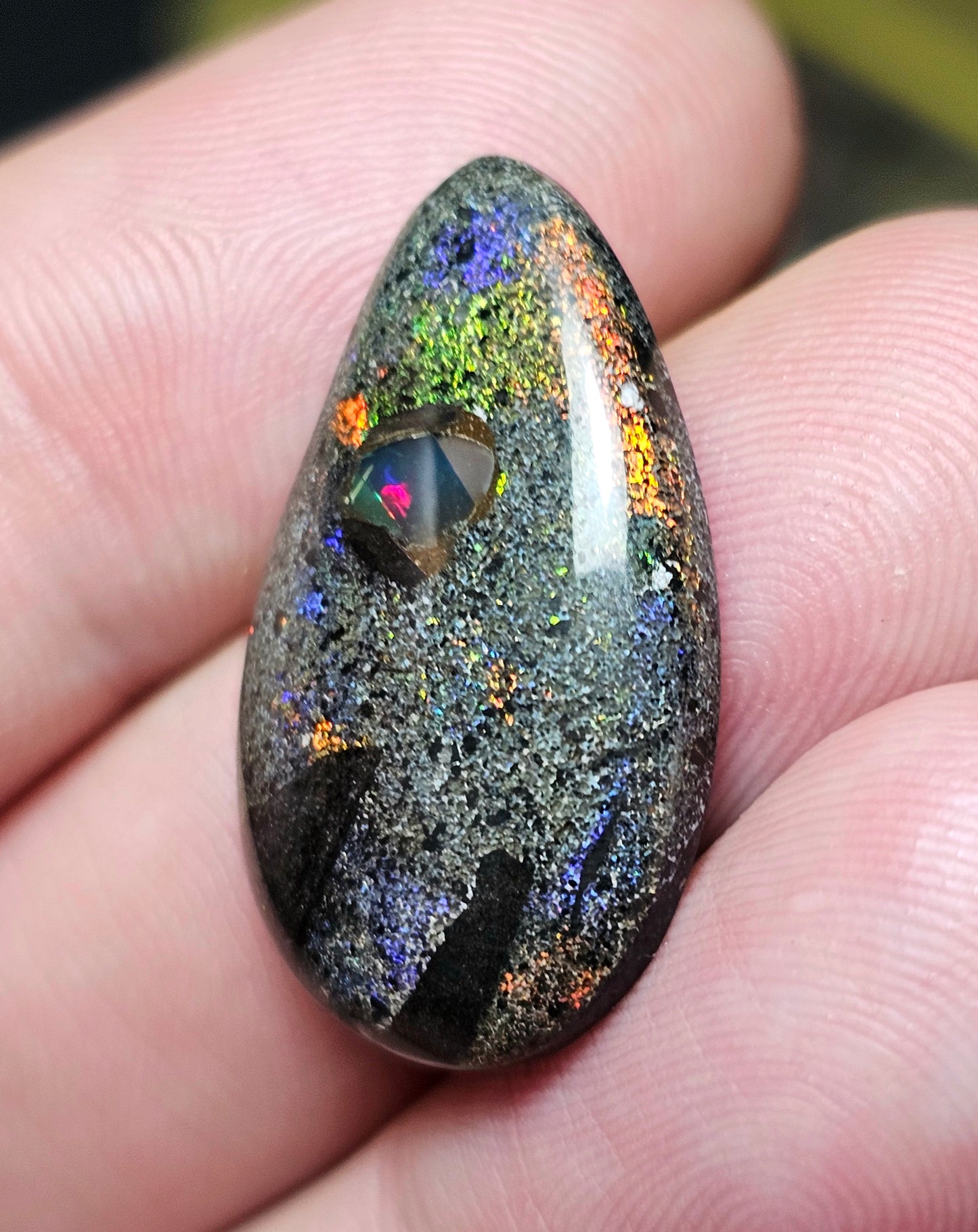 15cts Unique Fairy Opal with an Inlay of an Opal chip - Opal Art (OA63)