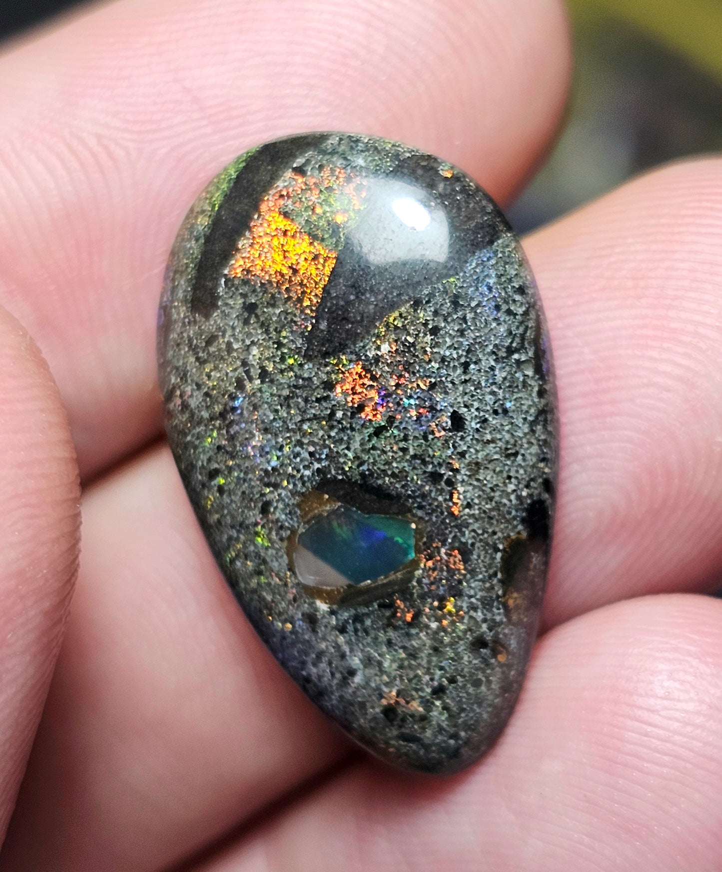 15cts Unique Fairy Opal with an Inlay of an Opal chip - Opal Art (OA63)