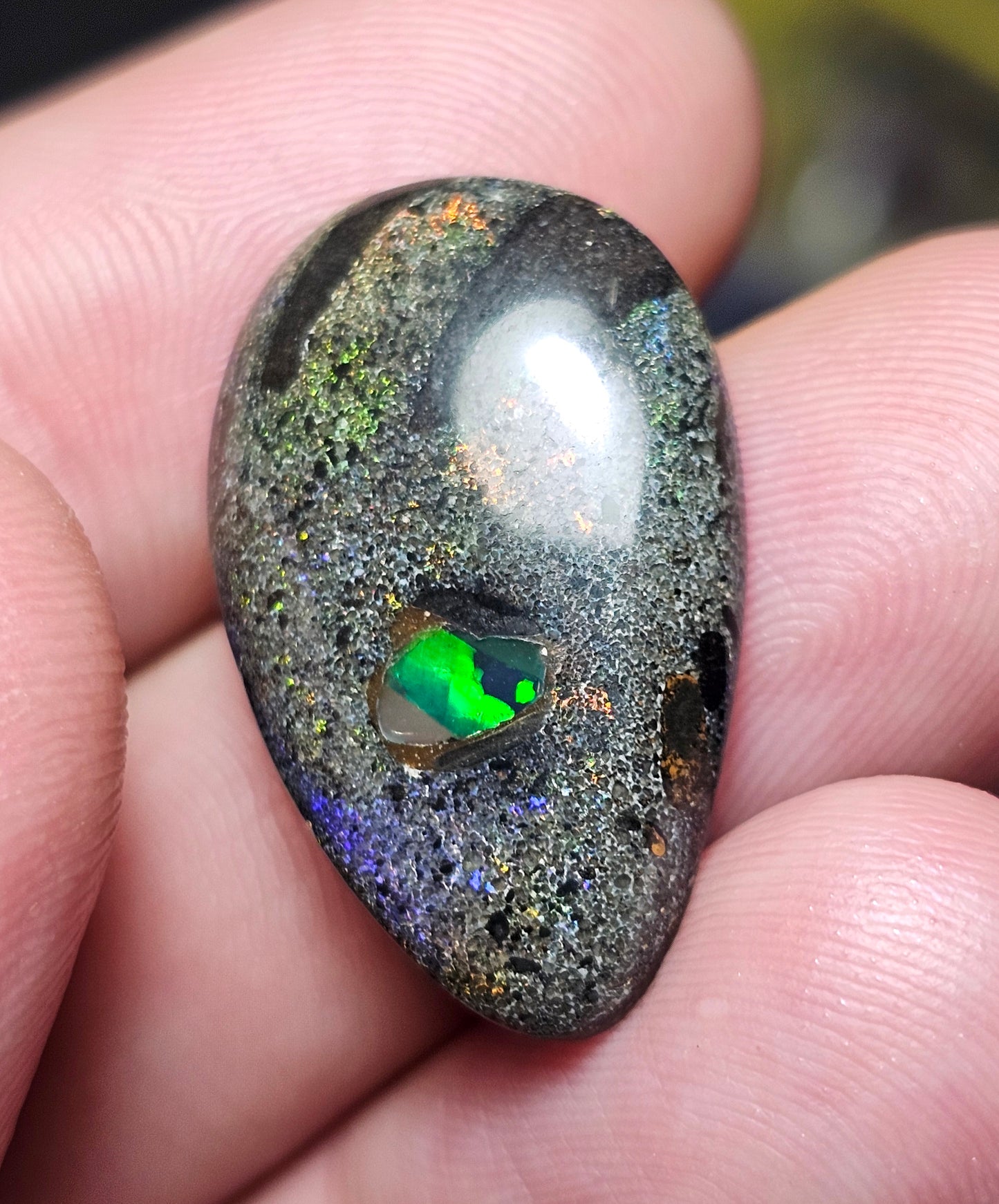 15cts Unique Fairy Opal with an Inlay of an Opal chip - Opal Art (OA63)