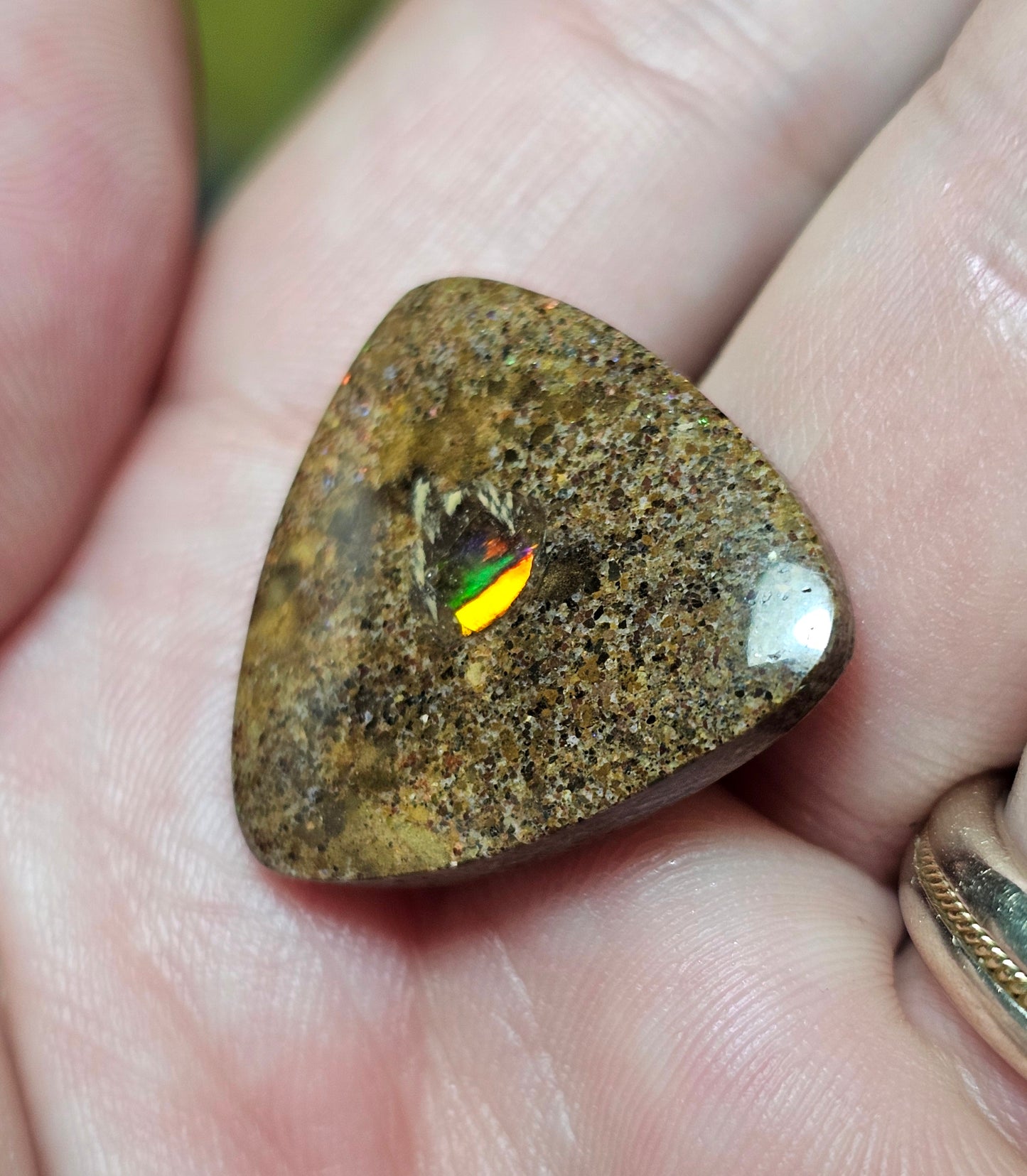 13cts Boulder Opal with an Inlay of an Opal chip - Opal Art (OA62)