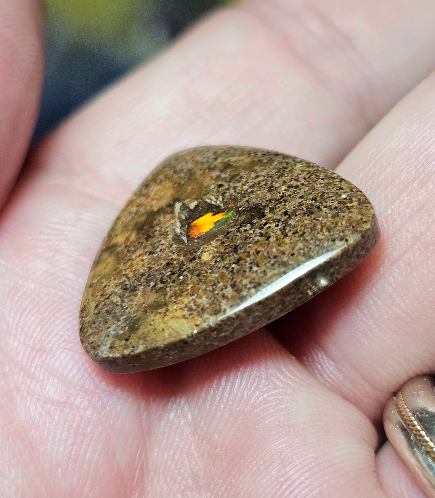 13cts Boulder Opal with an Inlay of an Opal chip - Opal Art (OA62)