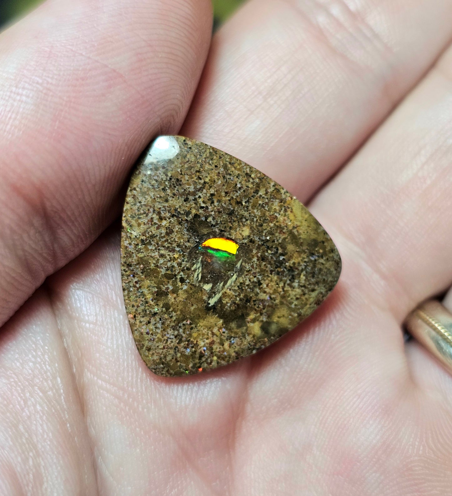 13cts Boulder Opal with an Inlay of an Opal chip - Opal Art (OA62)