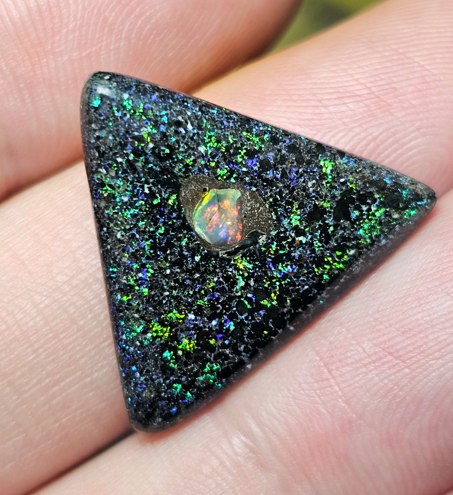 9.50cts Fairy Opal with an Inlay of an Opal chip - Opal Art (OA61)