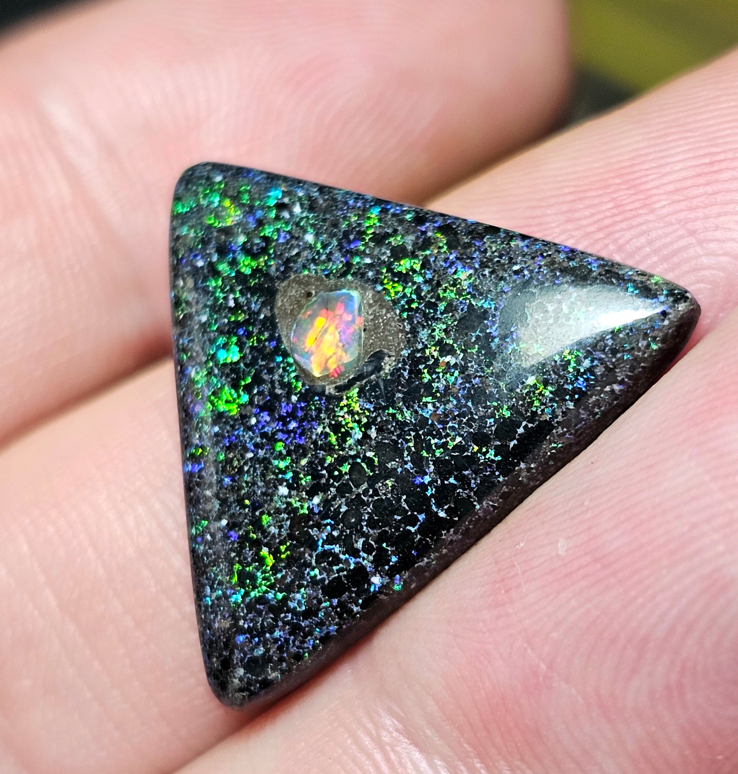 9.50cts Fairy Opal with an Inlay of an Opal chip - Opal Art (OA61)