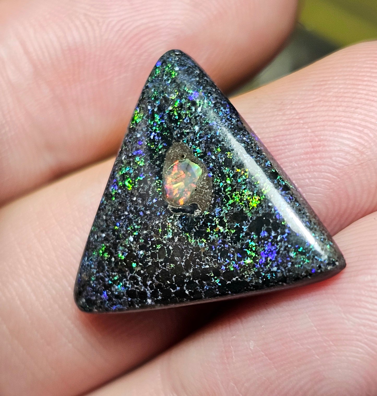 9.50cts Fairy Opal with an Inlay of an Opal chip - Opal Art (OA61)