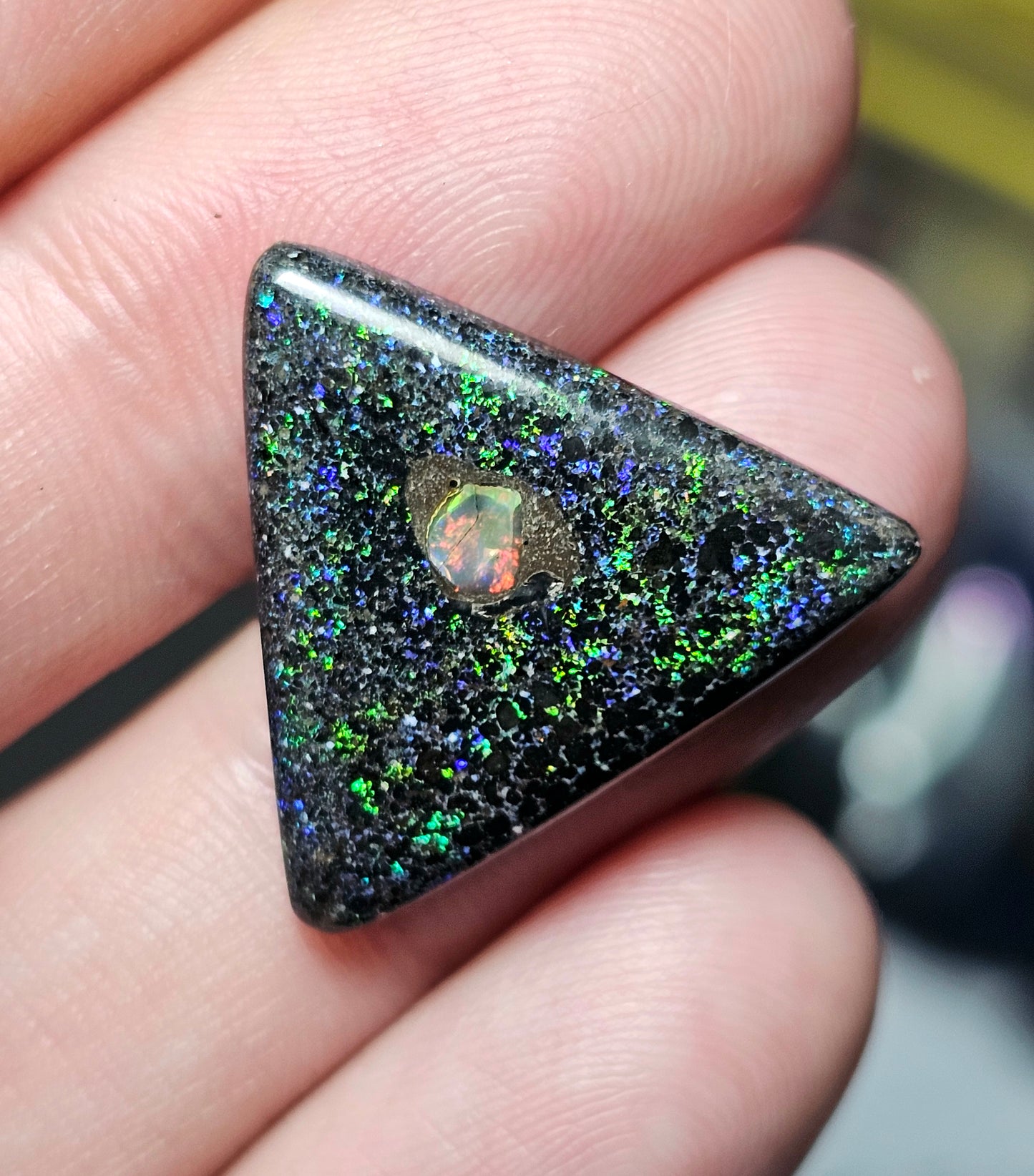 9.50cts Fairy Opal with an Inlay of an Opal chip - Opal Art (OA61)