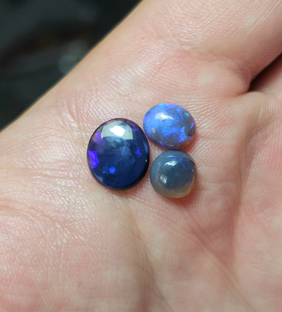 3.45cts 3 x L/Ridge Black Opals - WEEKLY SPECIAL  WS2