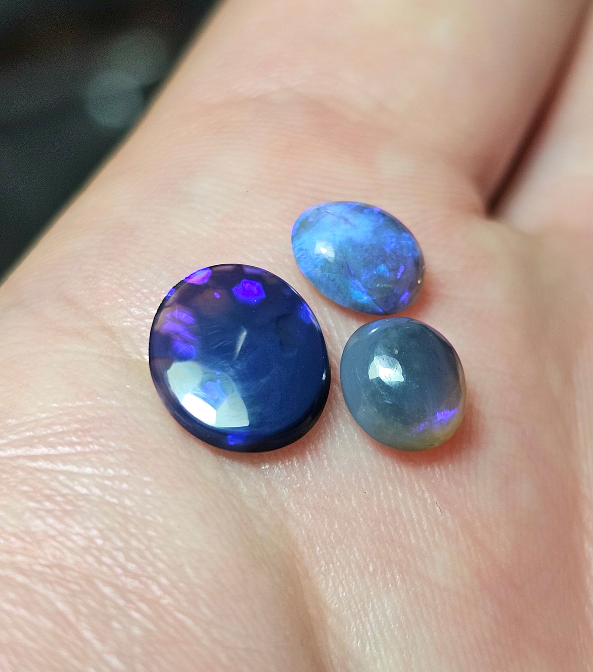 3.45cts 3 x L/Ridge Black Opals - WEEKLY SPECIAL  WS2