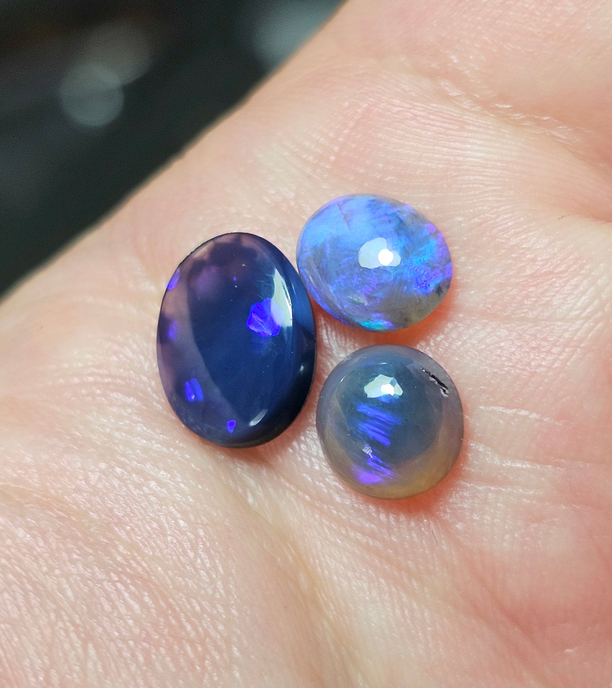 3.45cts 3 x L/Ridge Black Opals - WEEKLY SPECIAL  WS2