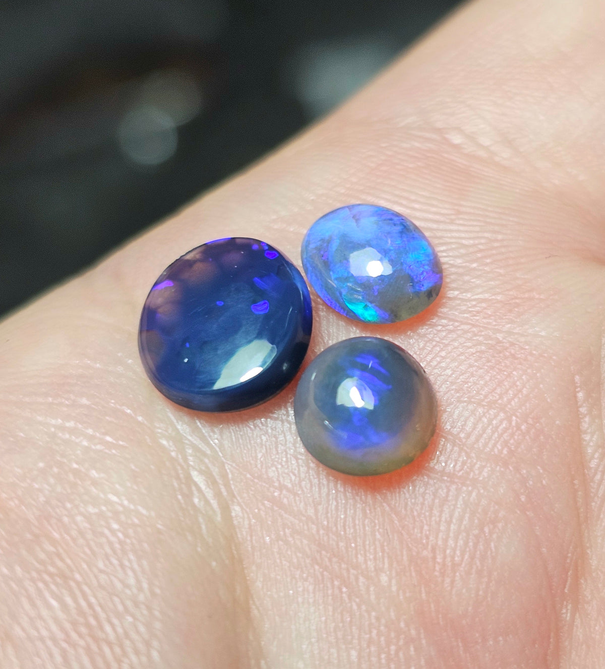 3.45cts 3 x L/Ridge Black Opals - WEEKLY SPECIAL  WS2