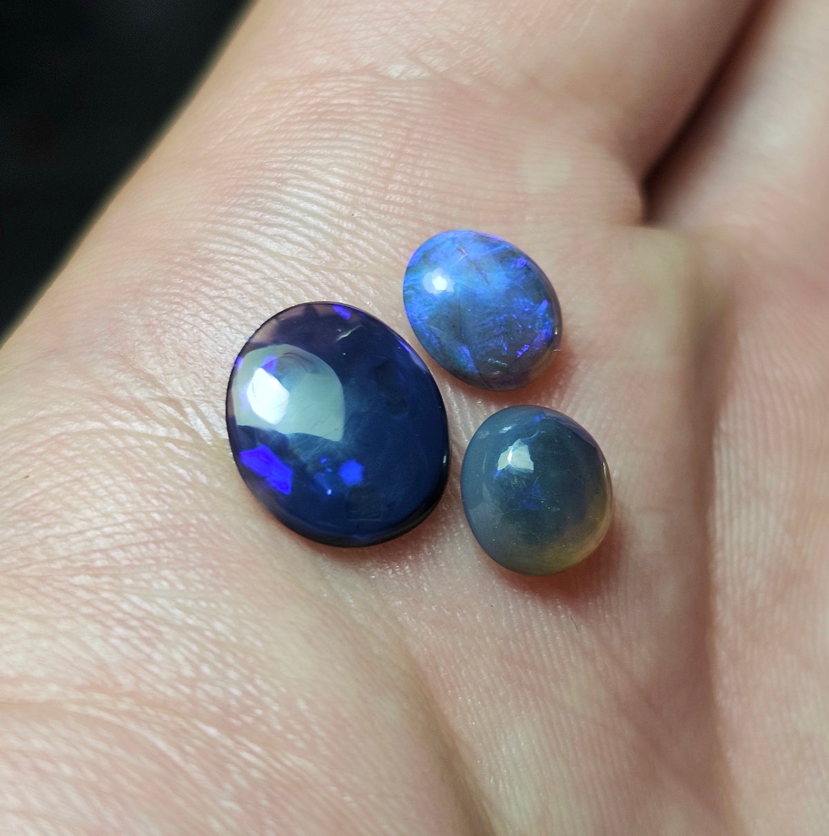 3.45cts 3 x L/Ridge Black Opals - WEEKLY SPECIAL  WS2