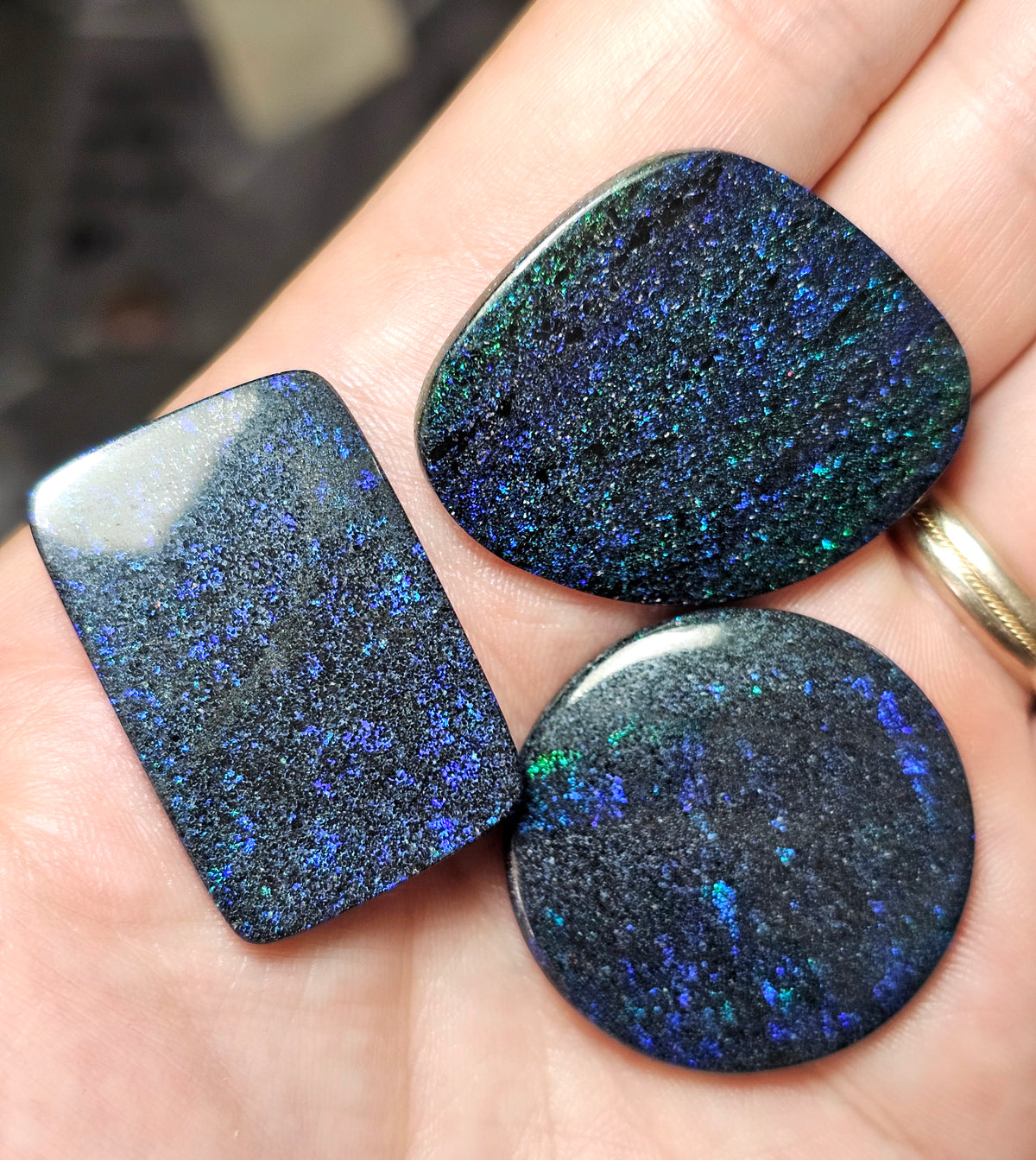 78cts 3 x Deep Blue Fairy Opals  - WEEKLY SPECIAL PRICE  WS1