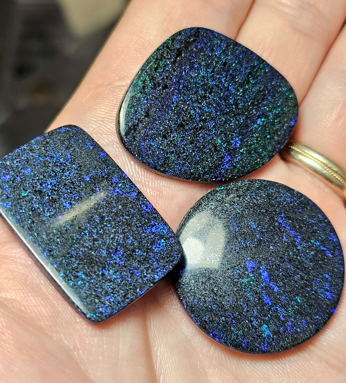 78cts 3 x Deep Blue Fairy Opals  - WEEKLY SPECIAL PRICE  WS1