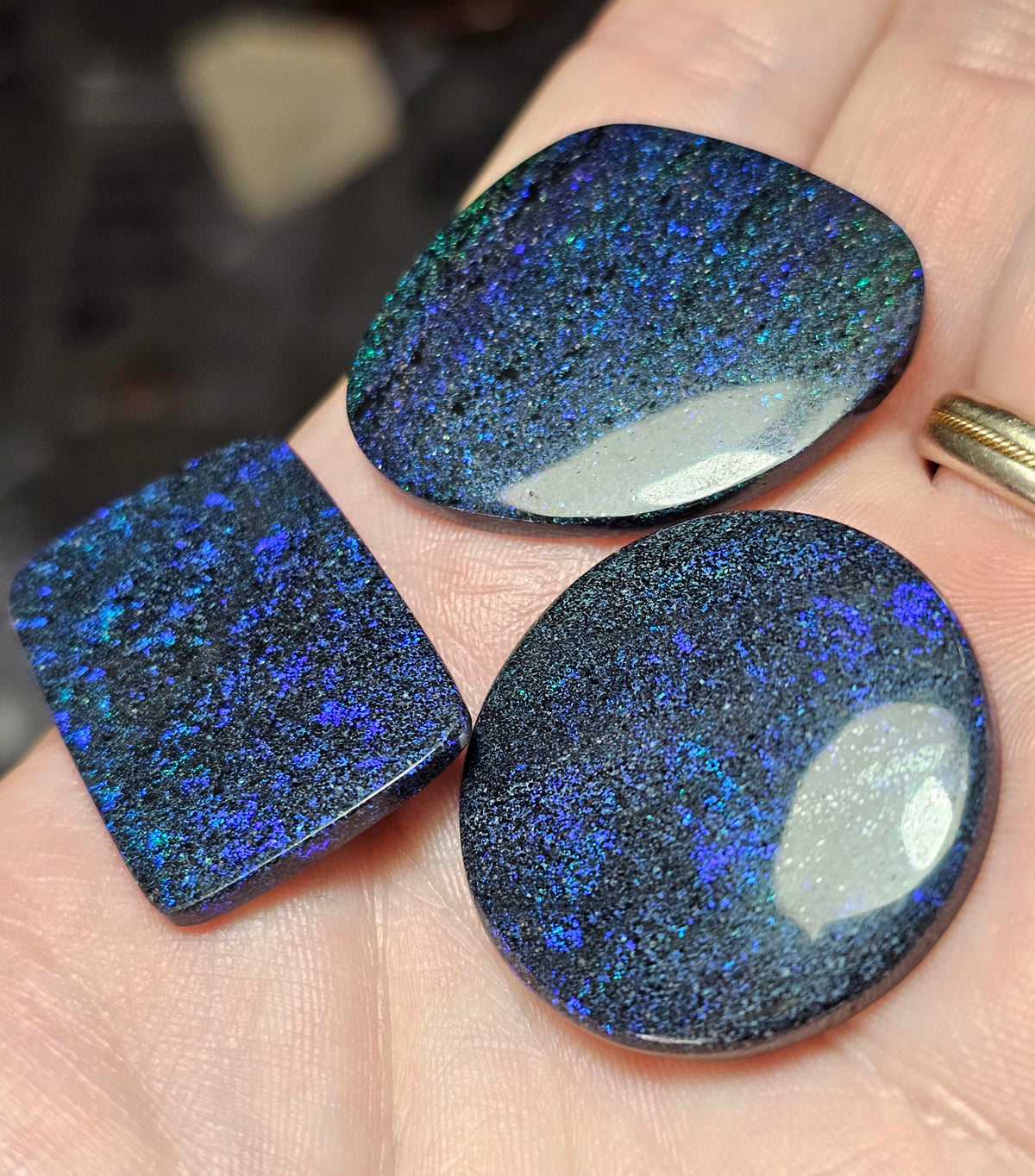 78cts 3 x Deep Blue Fairy Opals  - WEEKLY SPECIAL PRICE  WS1