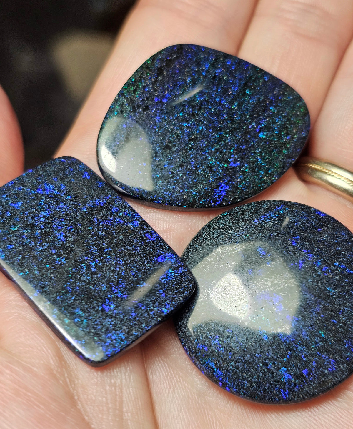 78cts 3 x Deep Blue Fairy Opals  - WEEKLY SPECIAL PRICE  WS1
