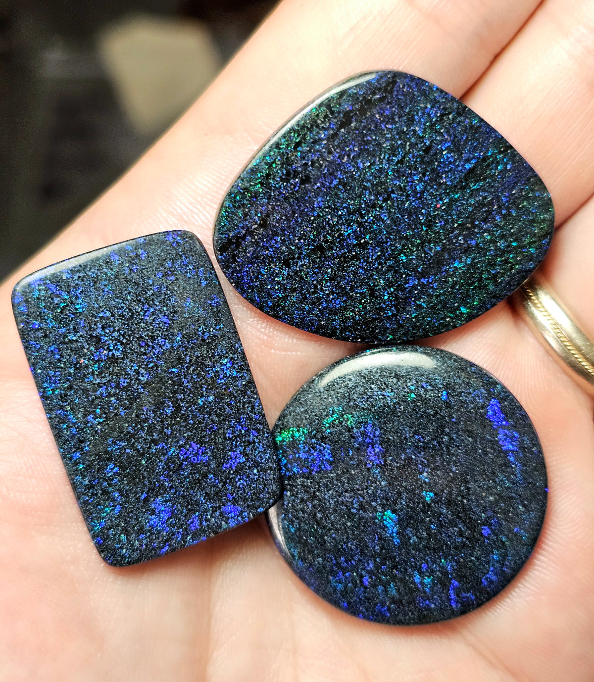 78cts 3 x Deep Blue Fairy Opals  - WEEKLY SPECIAL PRICE  WS1
