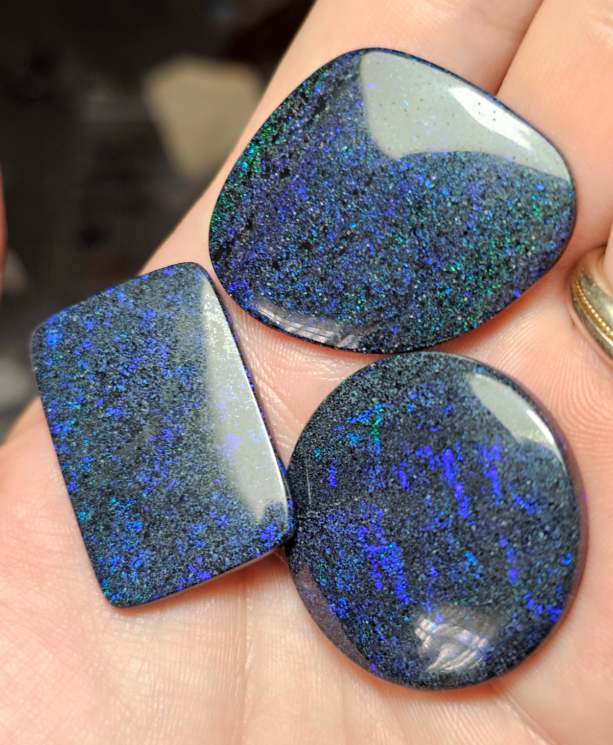 78cts 3 x Deep Blue Fairy Opals  - WEEKLY SPECIAL PRICE  WS1