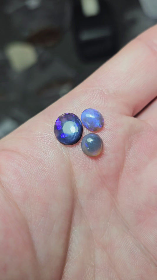3.45cts 3 x L/Ridge Black Opals - WEEKLY SPECIAL  WS2